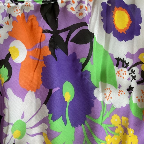 Vintage Bob Mackie Wearable Art Floral A-Line Skirt Plus Size 1X Purple Yellow - Picture 5 of 8